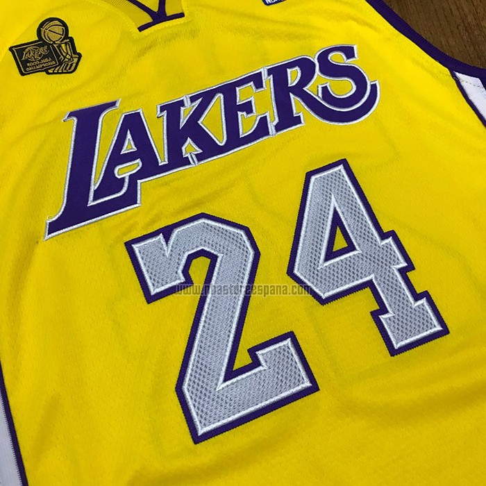 Camiseta Los Angeles Lakers Kobe Bryant NO 24 Hardwood Classics Amarillo